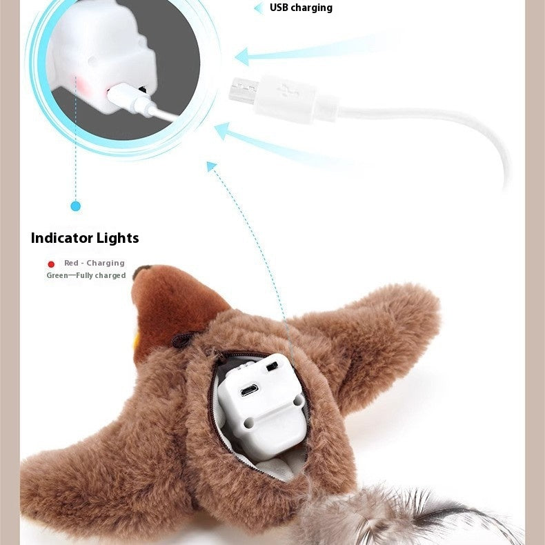 Interactive Flapping Bird Dog & Cat Toy - USB Rechargeable