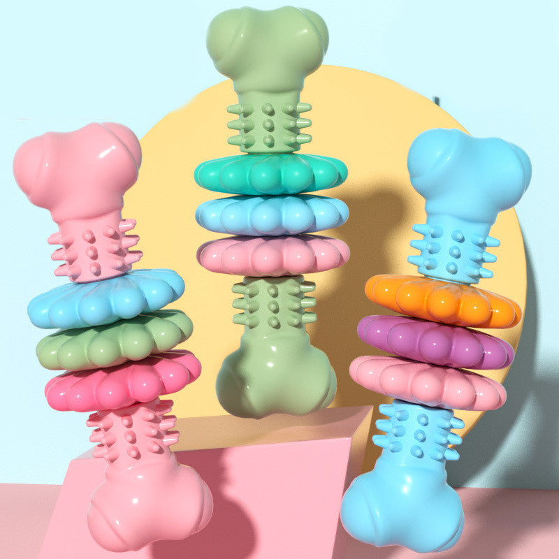 Dog Chew Toy Dog Bone Type  Dogs Teeth Cleaning Toys Indestructible TPR Bone Chewing Bite Resistant Teething Toys